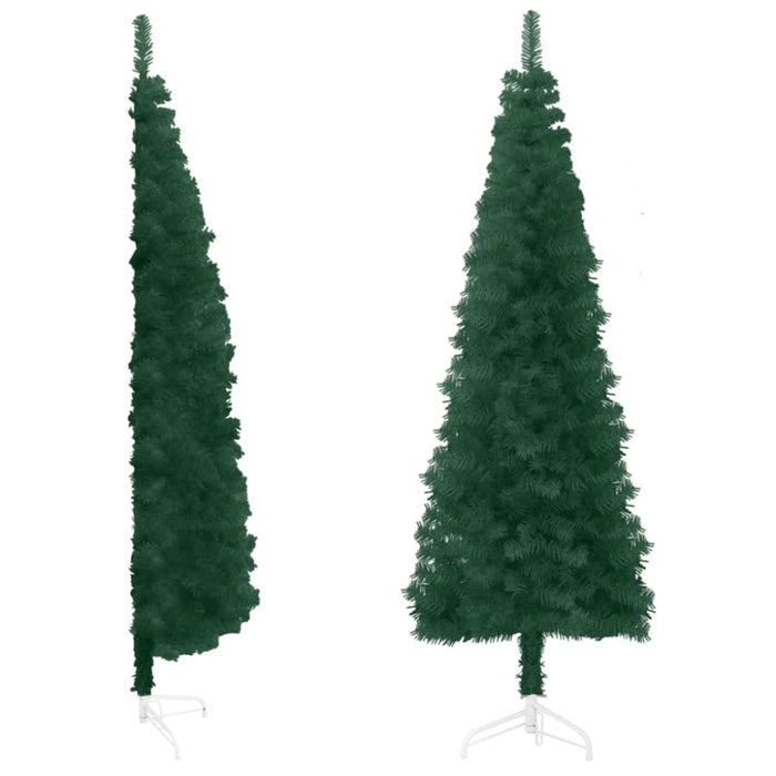 Slim Artificial Half Christmas Tree With Stand Green 210 Cm