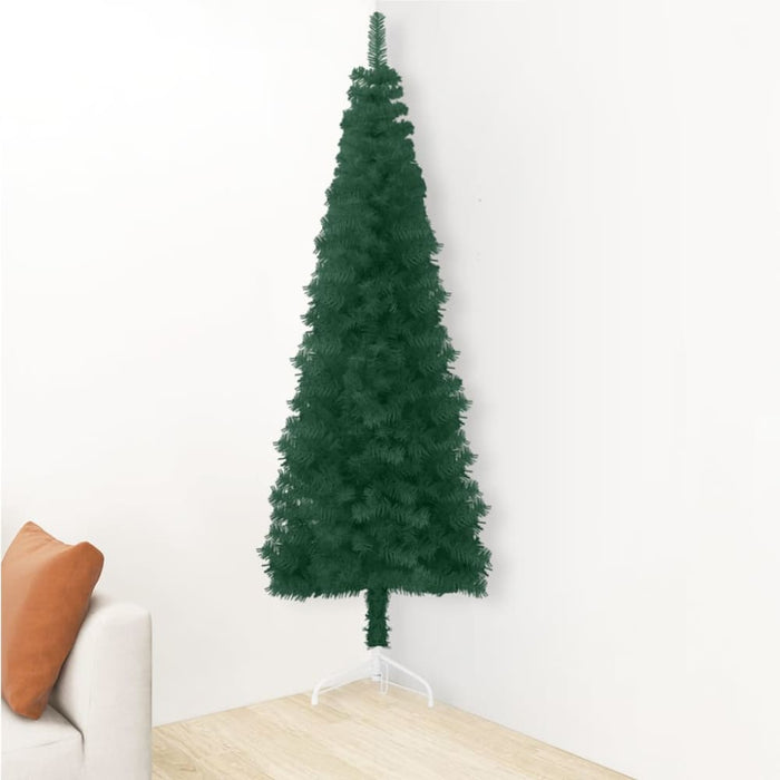 Slim Artificial Half Christmas Tree With Stand Green 210 Cm