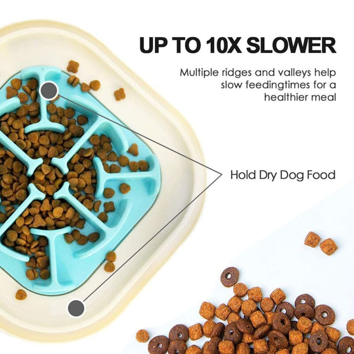 Non-slip Anti-gulping Pet Food Eat Slow Feeder Dog Bowl