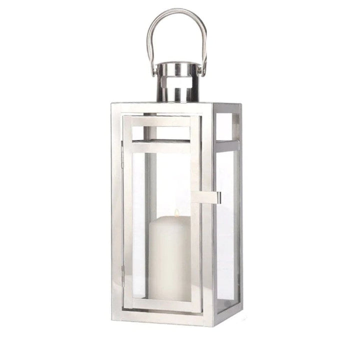 Sliver Stainless Steel Candle Holder Hanging Lantern