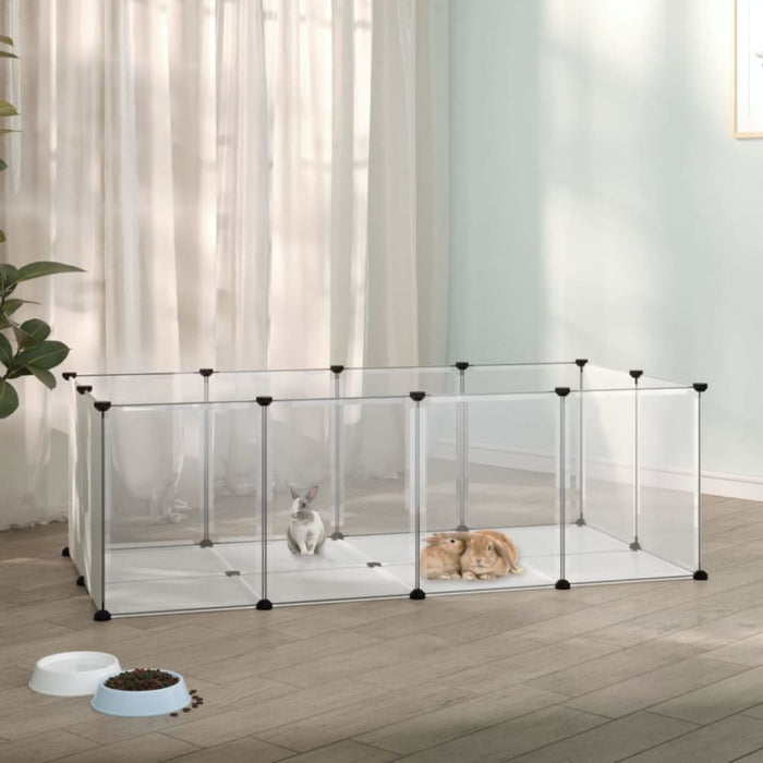 Small Animal Cage Transparent 144x74x46.5 Cm Pp And Steel