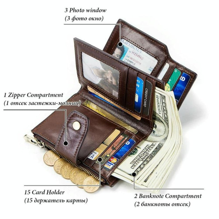 Smart Bluetooth Leather Wallet With Rfid Protection