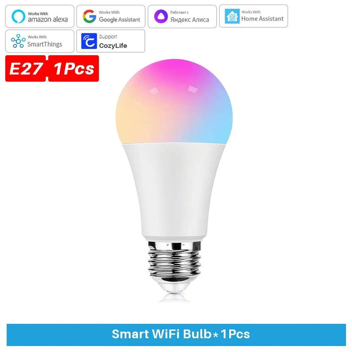 Smart Rgbcw E27 Bulb With Voice Control Timer Works