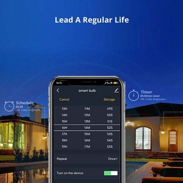 Smart Rgbcw E27 Bulb With Voice Control Timer Works