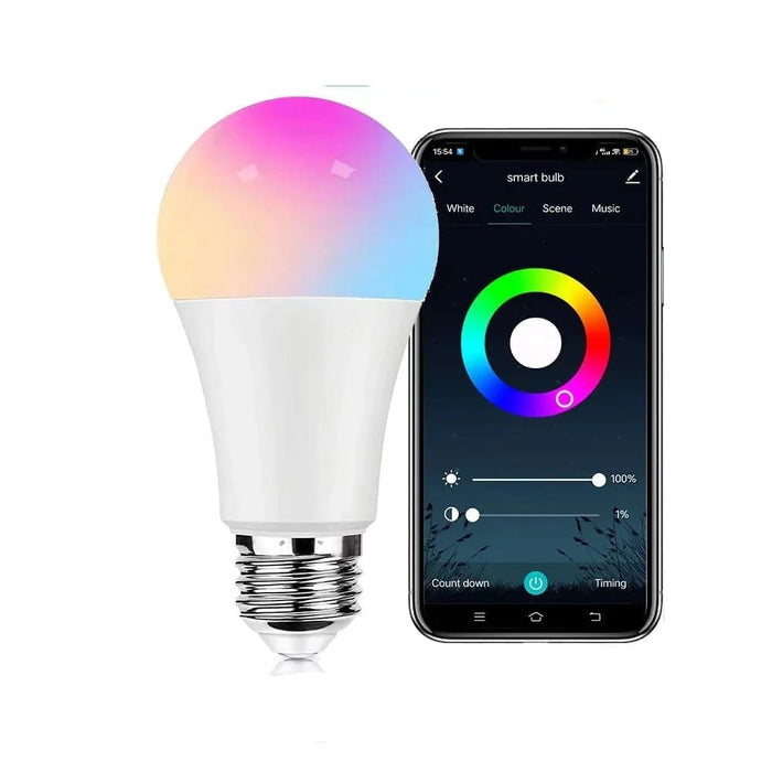 Smart Rgbcw E27 Bulb With Voice Control Timer Works