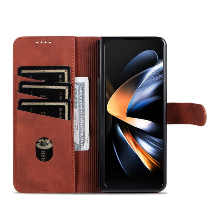 Smooth Calf Texture Leather Phone Case For Samsung Galaxy z