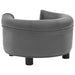 Dog Sofa Grey 48x48x32 Cm Plush And Faux Leather Oibkpl