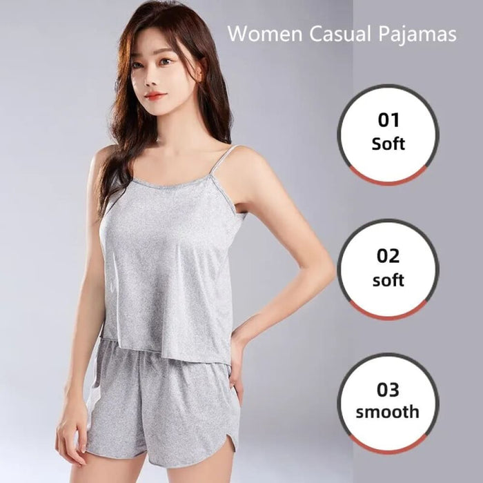 Soft Casual Short Sleepwear Pajama Set For Women