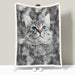 Soft Grey Cat Throw Blanket Sherpa For Couch Or Bed