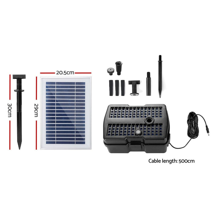 Solar Pond Pump With Eco Filter Box Water Fountain Kit 4.6ft