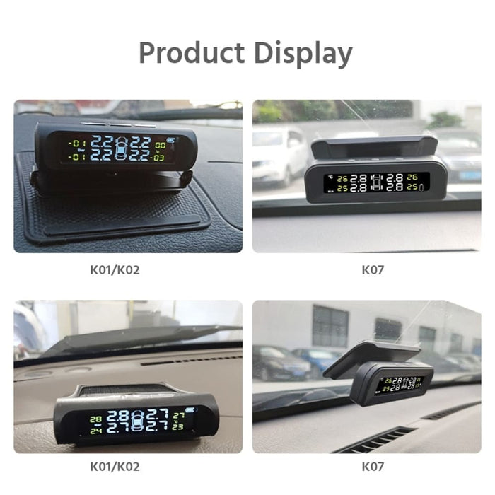 Solar Power Tpms Car Tire Pressure System With Alarm