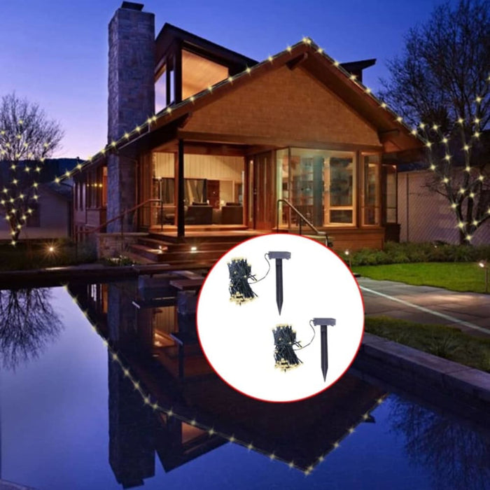 Led Solar String Lights 2 Pcs Warm White Xiaiib