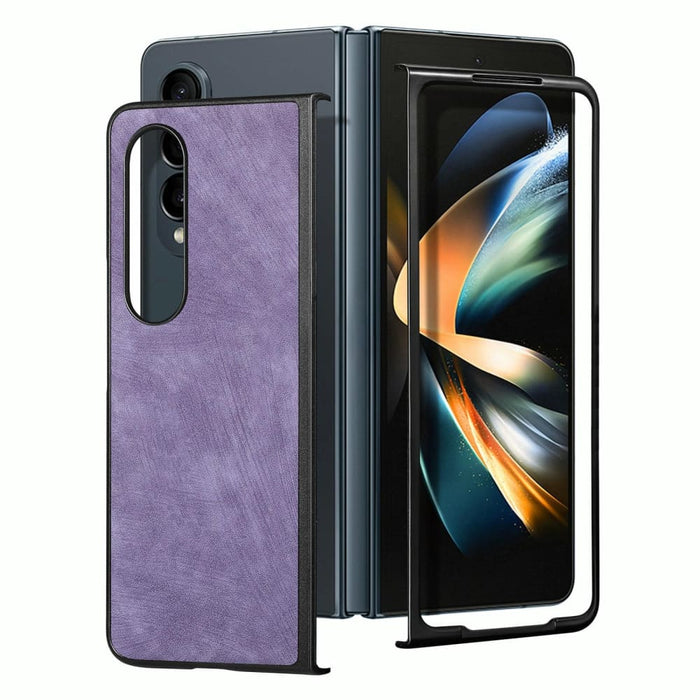 Solid Colour Pu Back Cover For Samsung Galaxy z Fold 4