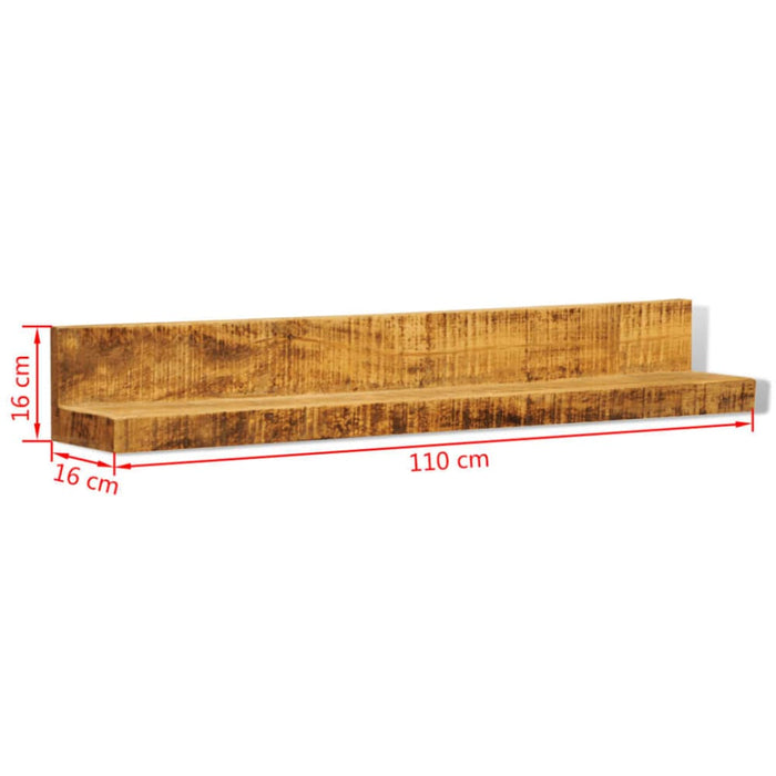 Solid Wood Wall Mounted Display Shelf 2 Pcs Xaobnn