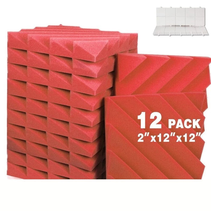 Sound Absorbing Foam Panel 12pcs Rhombus Groove Recording