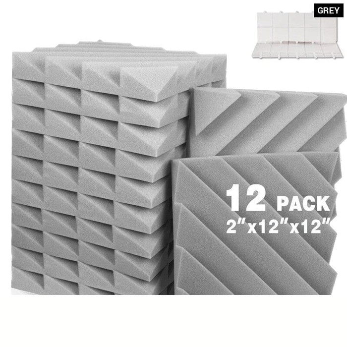 Sound Absorbing Foam Panel 12pcs Rhombus Groove Recording