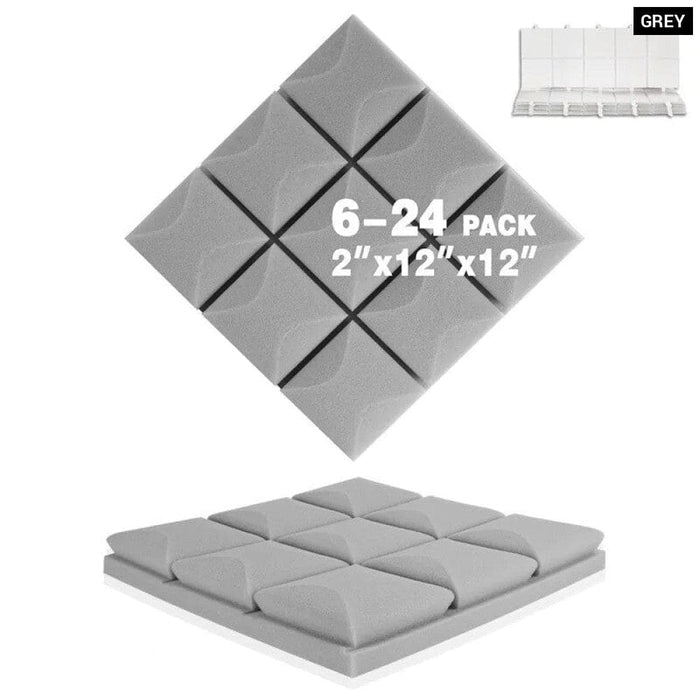 Sound-absorbing Panels With Glue 6/12/24 Pcs Self-adhesive