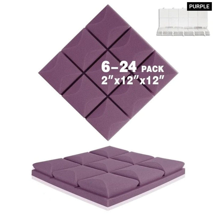 Sound-absorbing Panels With Glue 6/12/24 Pcs Self-adhesive