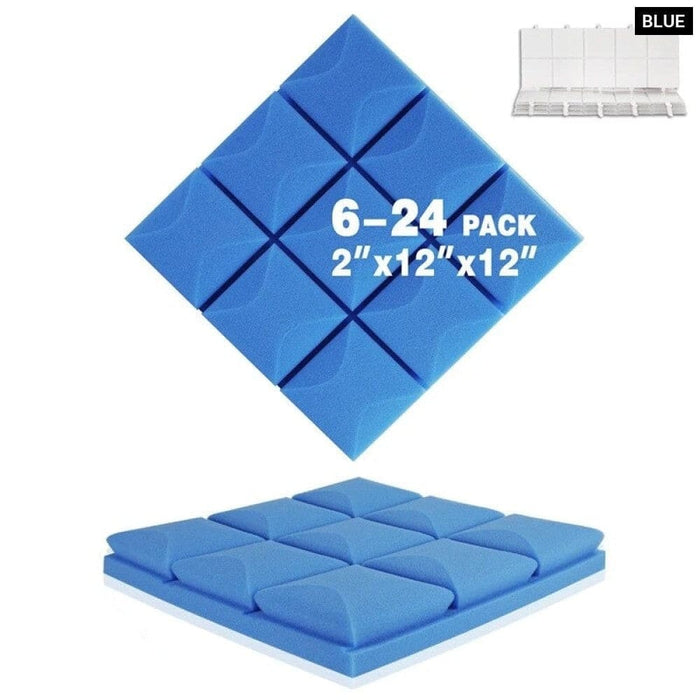 Sound-absorbing Panels With Glue 6/12/24 Pcs Self-adhesive