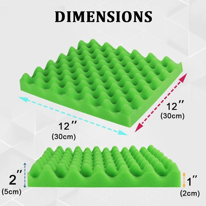 Sound Proof Padding Foam 12pcs Egg Crate Panels Soundproof