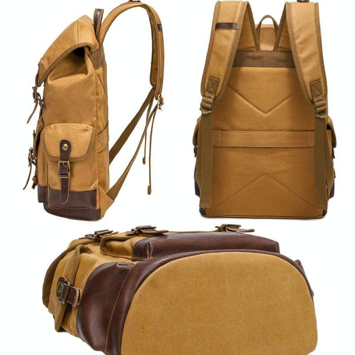 Spacious Retro Canvas Backpack For Travel