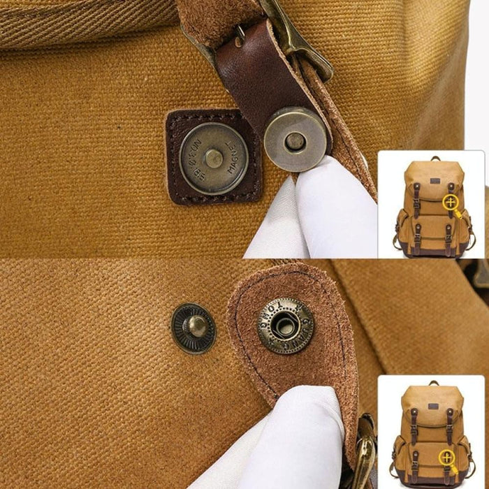 Spacious Retro Canvas Backpack For Travel