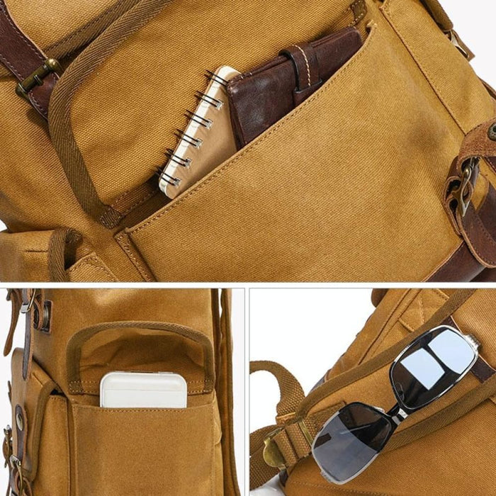 Spacious Retro Canvas Backpack For Travel