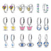 Sparkling Zircon Earrings 925 Sterling Silver Colourful