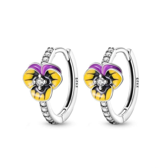 Sparkling Zircon Earrings 925 Sterling Silver Colourful