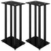 Speaker Stands 2 Pcs Black Tempered Glass 4 Pillars Design