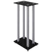 Speaker Stands 2 Pcs Black&silver Tempered Glass 4 Pillars