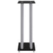 Speaker Stands 2 Pcs Black&silver Tempered Glass 4 Pillars