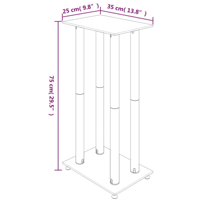 Speaker Stands 2 Pcs Black&silver Tempered Glass 4 Pillars