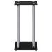 Speaker Stands 2 Pcs Black&silver Tempered Glass 4 Pillars