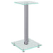 Speaker Stands 2 Pcs Silver Tempered Glass 1 Pillar Design