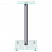 Speaker Stands 2 Pcs Silver Tempered Glass 1 Pillar Design