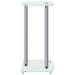 Speaker Stands 2 Pcs Silver Tempered Glass 3 Pillars Design