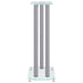 Speaker Stands 2 Pcs Silver Tempered Glass 3 Pillars Design