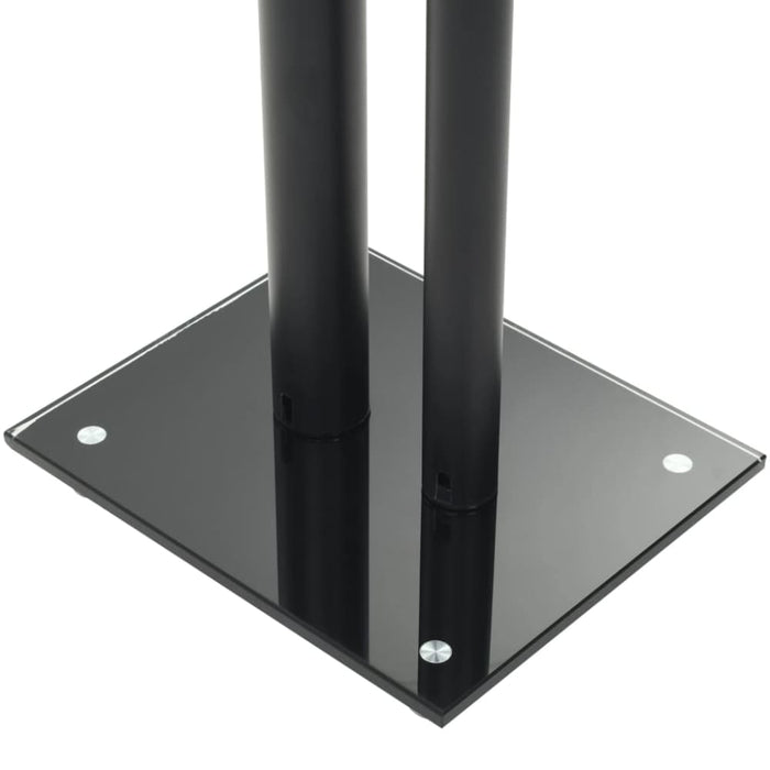 Speaker Stands 2 Pcs Tempered Glass Pillars Design Black