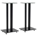 Speaker Stands 2 Pcs Tempered Glass Pillars Design Black