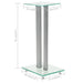 Speaker Stands 2 Pcs Tempered Glass Pillars Design Silver