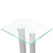 Speaker Stands 2 Pcs Tempered Glass Pillars Design Silver