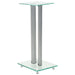 Speaker Stands 2 Pcs Tempered Glass Pillars Design Silver