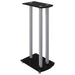 Speaker Stands 2pcs Black&silver Tempered Glass 3 Pillars