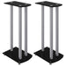 Speaker Stands 2pcs Black&silver Tempered Glass 3 Pillars