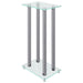 Speaker Stands 2pcs Silver Tempered Glass 4 Pillars Design