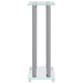 Speaker Stands 2pcs Silver Tempered Glass 4 Pillars Design