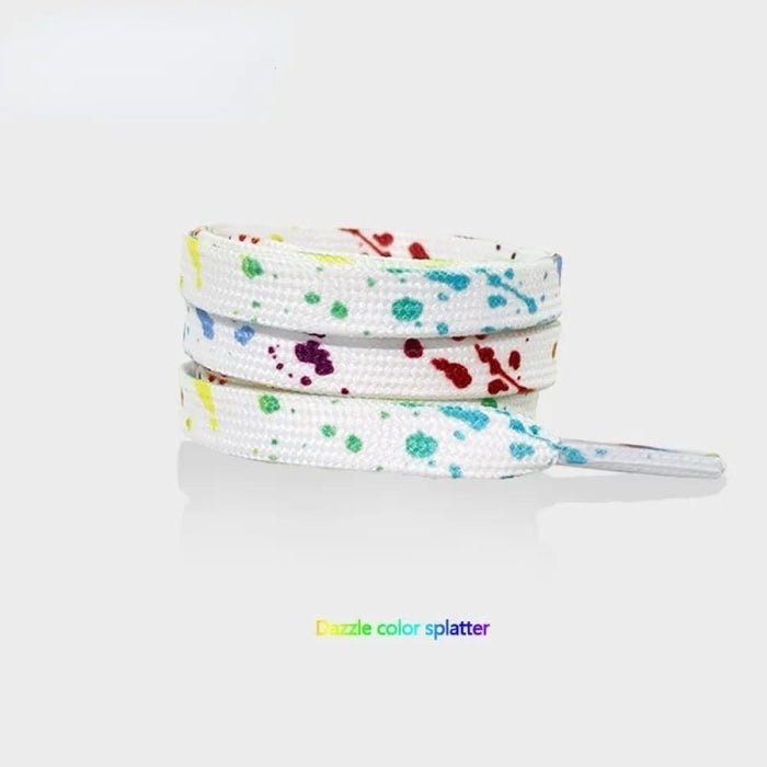 Ink Splatter Sneakers Quality Fabric 0.8cm Flats Rainbow