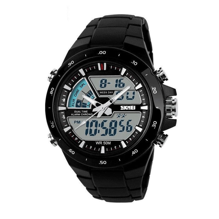 Men Sport Watch Dual Display Quartz 5bar Waterproof Watches