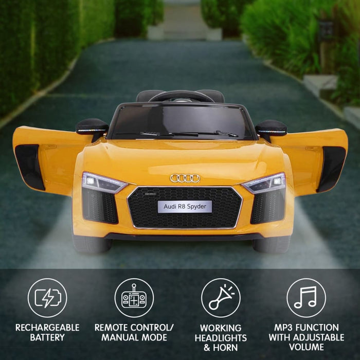 R8 Spyder Audi Licensed Kids Electric Ride On Car Remote